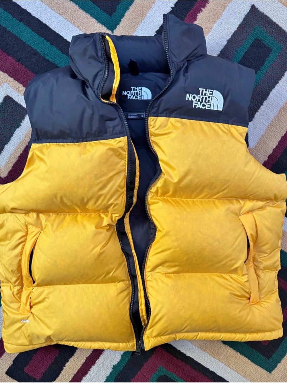 The North Face Yellow and Black Kids Puffer Vest